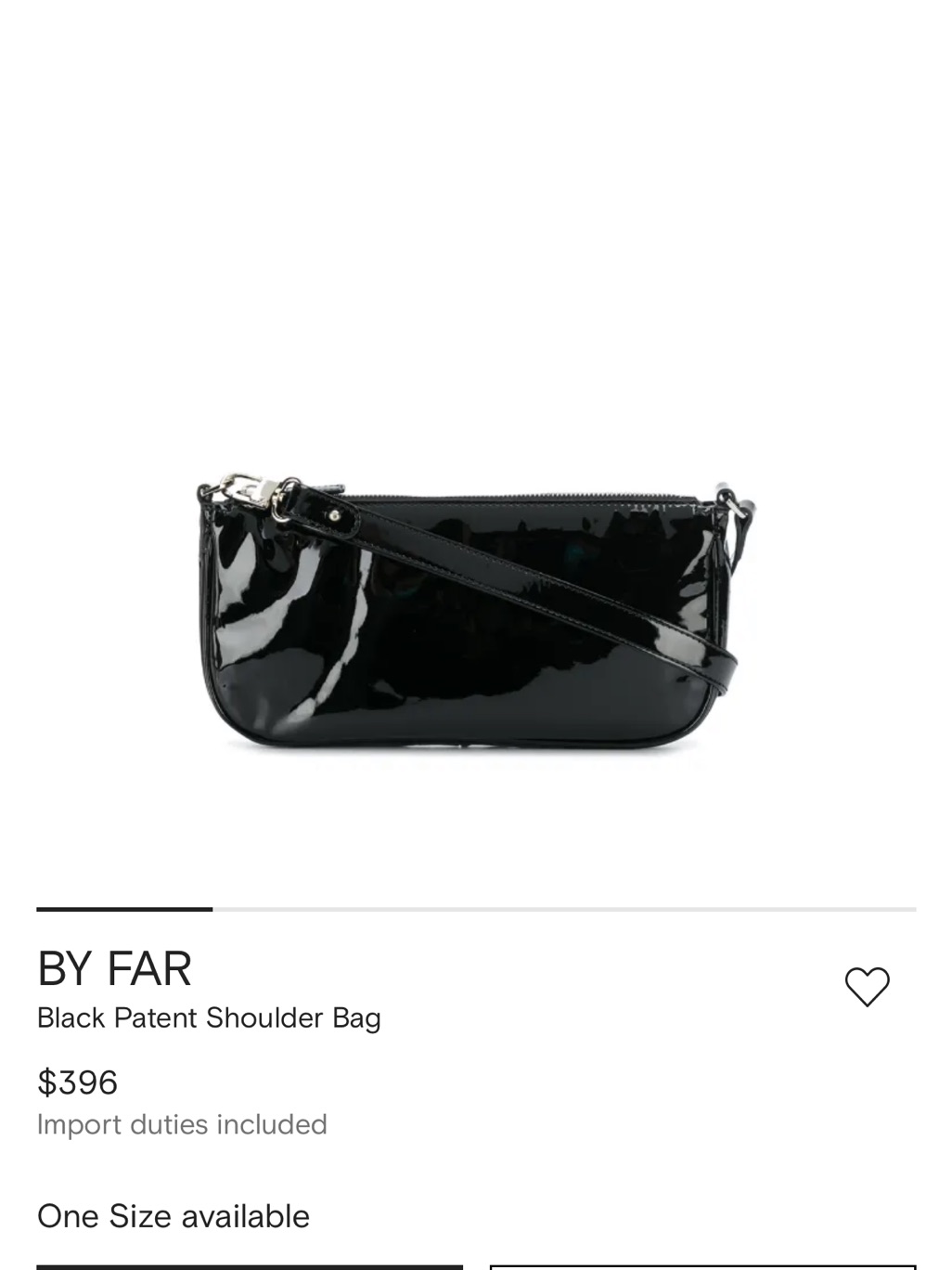 By Far Black Patent Rachel Shoulder Bag
